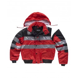 Chaqueta piloto desmontable con capucha WORKTEAM C3750 alta visibilidad